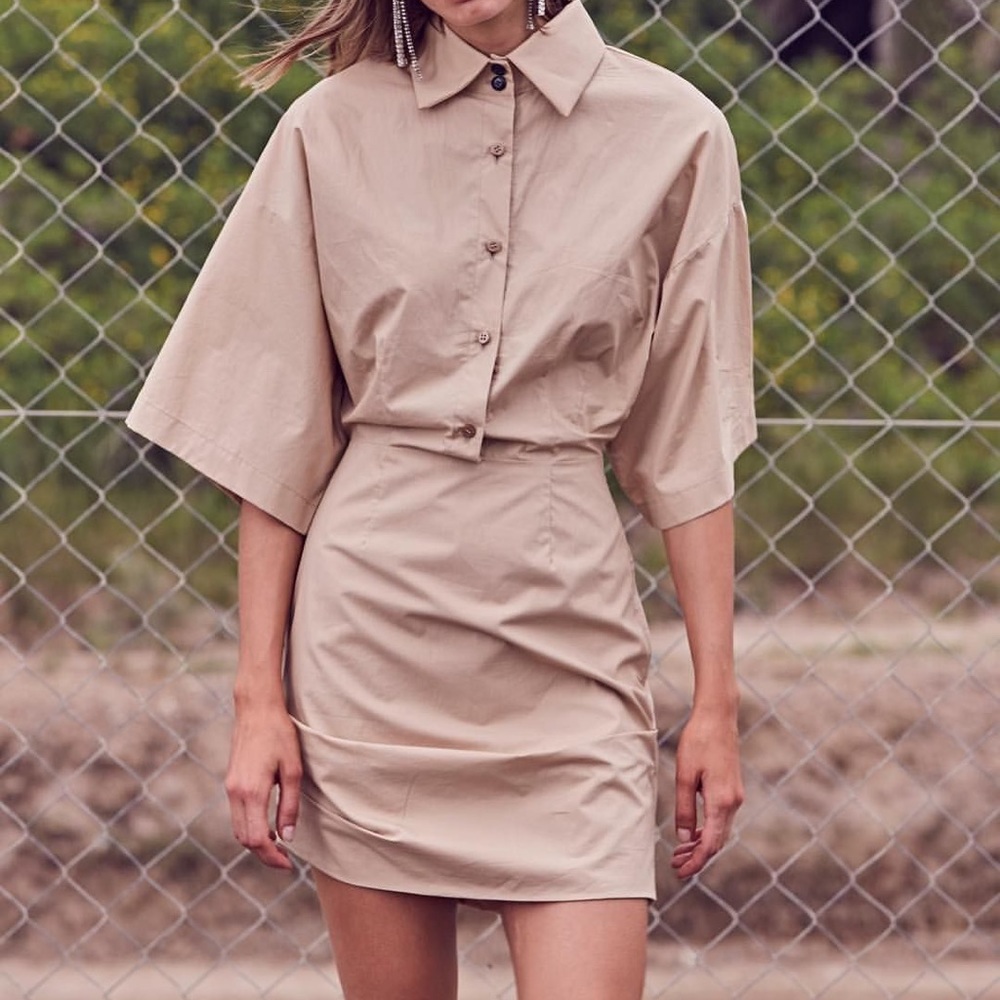 Pfeiffer The Label Hunter Shirt Dress - Tan